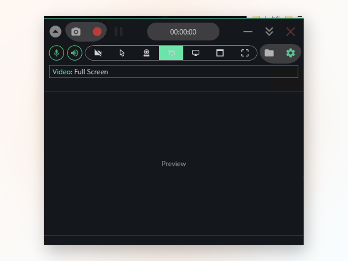 Windows Desktop Recorder window